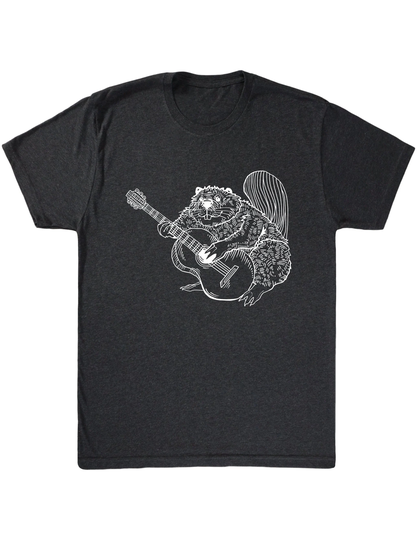 Beaver Playing Guitar Men's Tri-Blend T-Shirt Gift For Him, Boyfriend Birthday, Musician Shirt Gifts Men, Husband Seembo