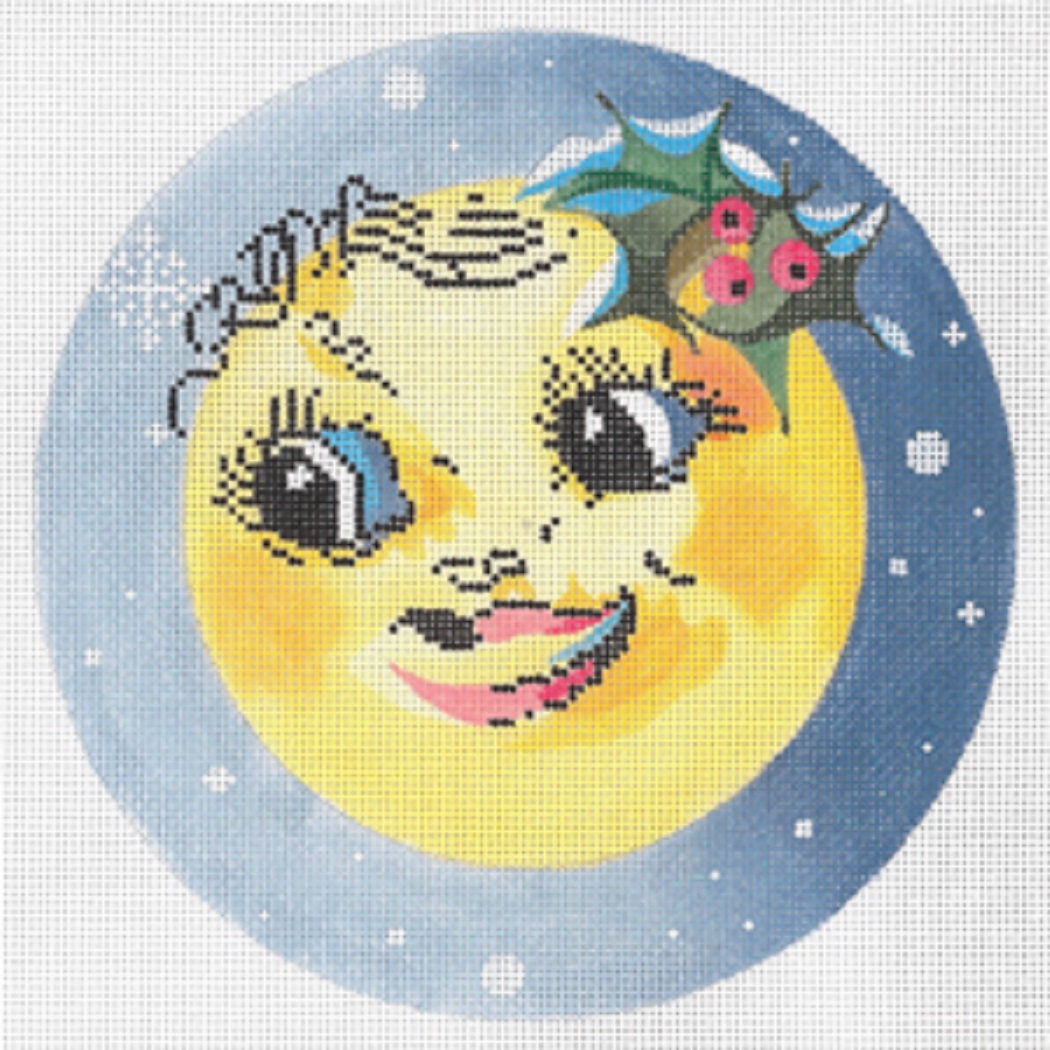 Handpainted Needlepoint Joy Juarez Christmas Winter Sun Ornament -Free Us Shipping