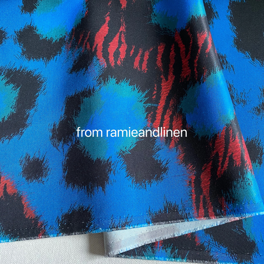 Silk Fabric, Animal Print, Heavy Cotton Blend Twill Half Yard By 45" Wide