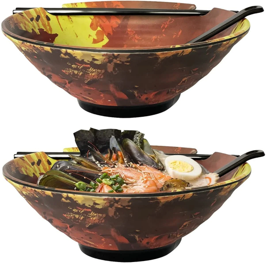 2 X Ramen Bowl Set, 6Pcs Japanese Style Soup Bowls Set With Chopsticks, Ladle Spoons & Large 37 Oz For Ramen, Pho, | Phoenix