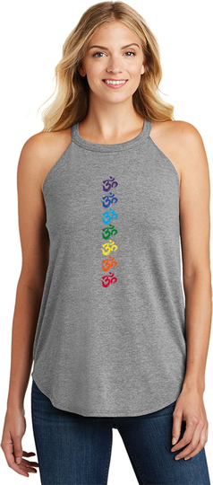 Chakra Oms Ladies Yoga Tri Blend Rocker Tanktop = Chakraoms-Dt137L