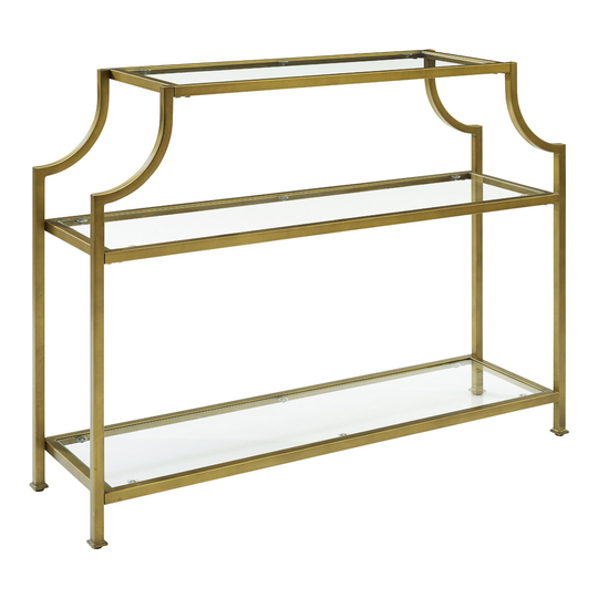 Gold Metal and Glass Milayan Console Table by World Market