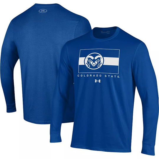 Men's Under Armour Royal Colorado State Rams State Sideline Performance Long Sleeve T-Shirt, Size: 3XL, Blue