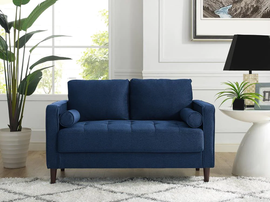 Lifestyle Solutions Casual Navy Blue Polyester/Blend Loveseat | LSLA185NBL