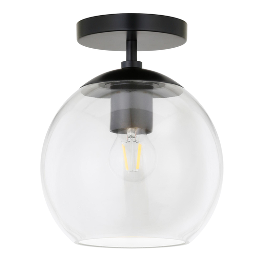 Clear Glass Globe Patti Semi Flush Mount Ceiling Light: Gold by World Market