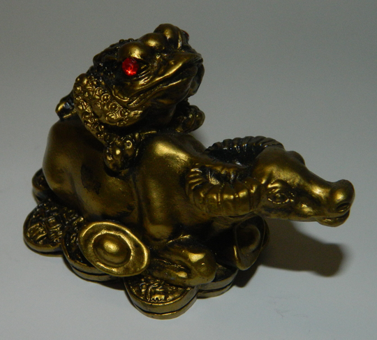 Money Toad On Ram Figurine - 2.5" Tall 3" Wide
