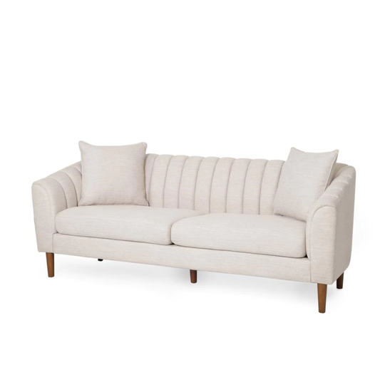 Best Selling Home Decor Ansonia Modern Beige and Dark Brown Polyester/Blend Sofa | 310764