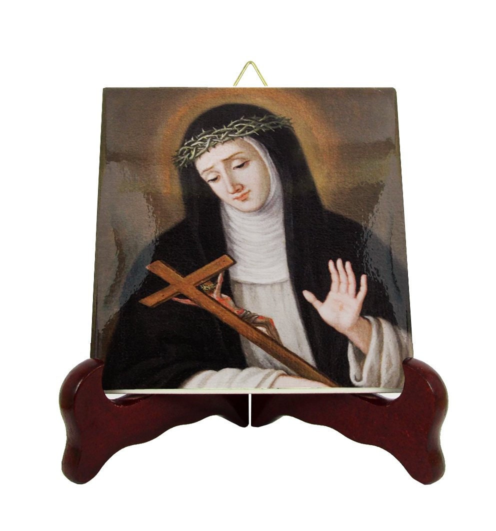 Saint Angela Of Foligno - Icon On Tile Catholic Saints Serie St Art Saint Patron