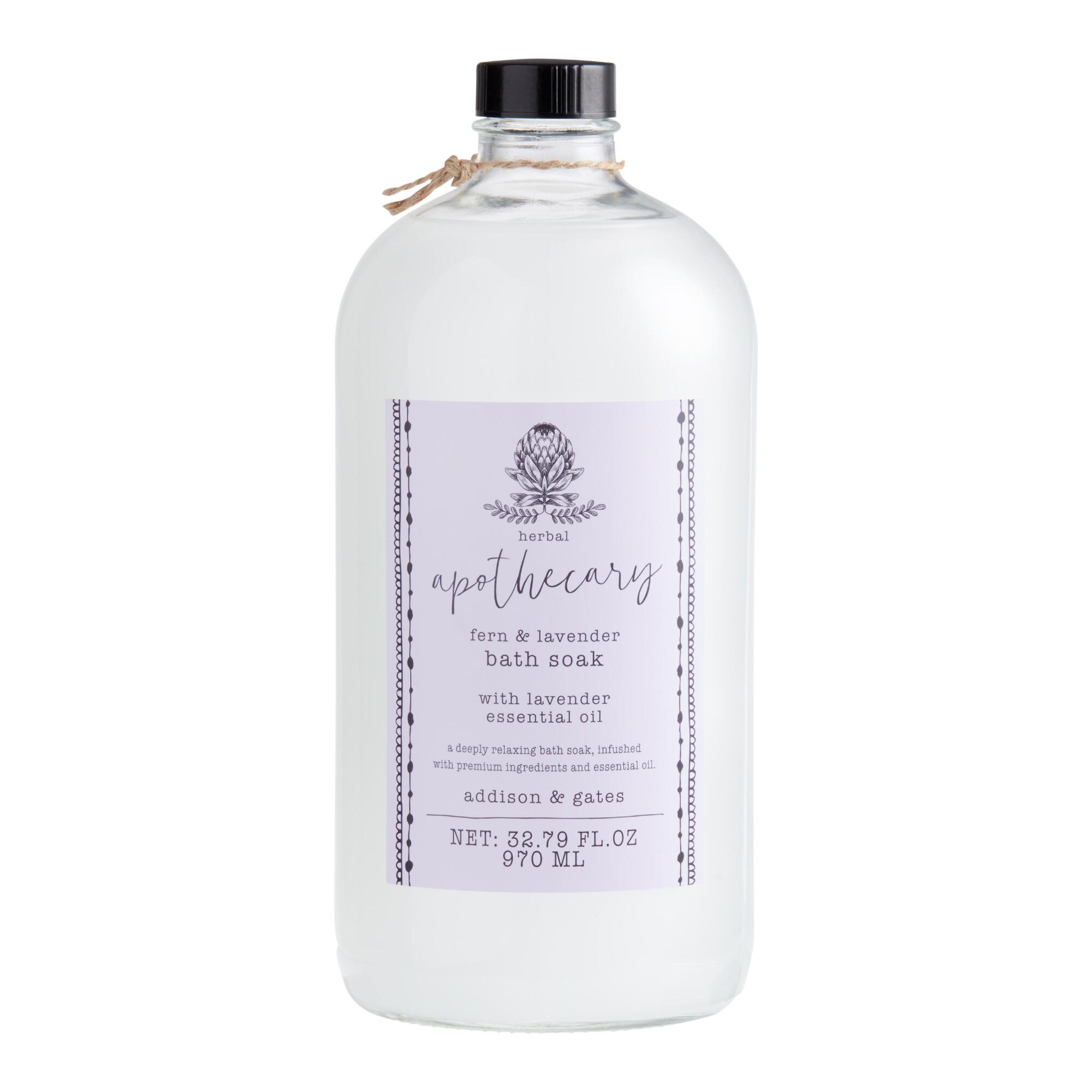 Home Apothecary Fern & Lavender Bath Soak: Purple - Glass by World Market