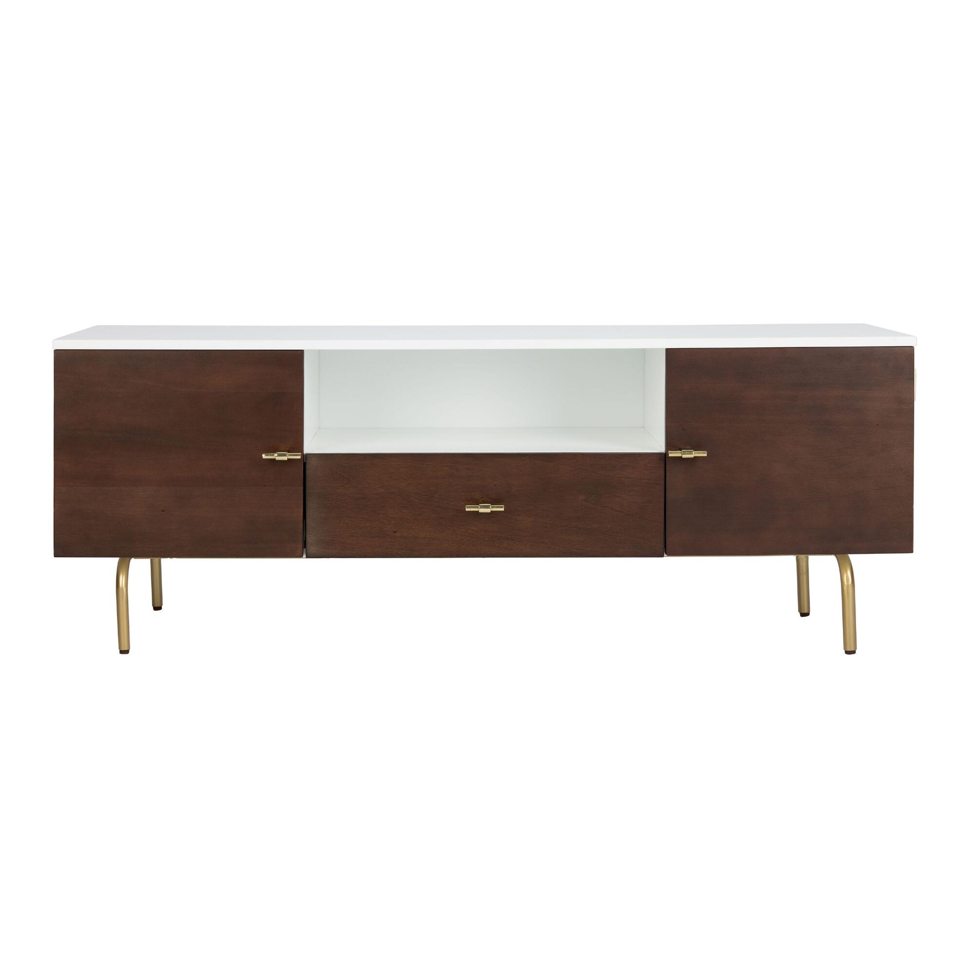 White and Brown Wood Elliott Media Cabinet: Brown/White by World Market