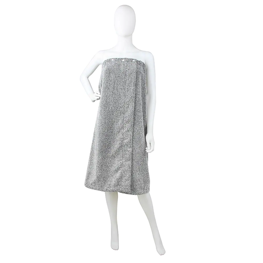 Everplush Diamond Jacquard Medium Unisex Grey Diamond Cotton Blend Bathrobe in Gray | EP-BTHL-BW-GYM