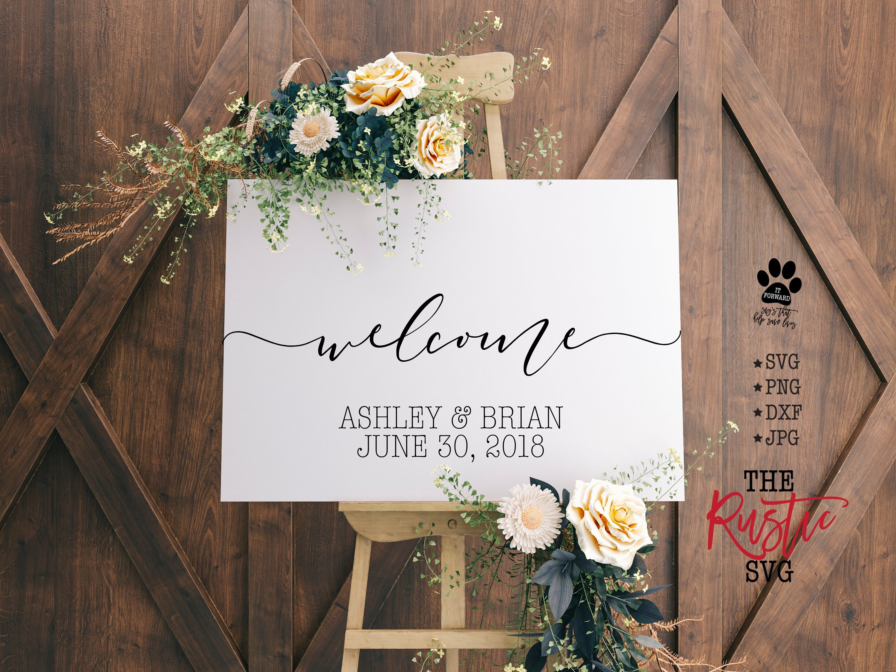 Welcome Wedding Sign, Svg, Custom Cricut, Silhouette, 013