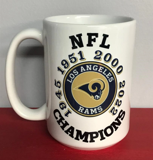 L.a. Rams Nfl Championship Years 15Oz Ceramic Coffee Mug