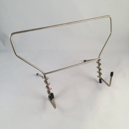 Unique Design Vintage Metal Picture/Plate/Book Stand, Chrome With Double Kickstand & Deep Ledge, Sturdy Piece, Hold Your Favorite Treasure
