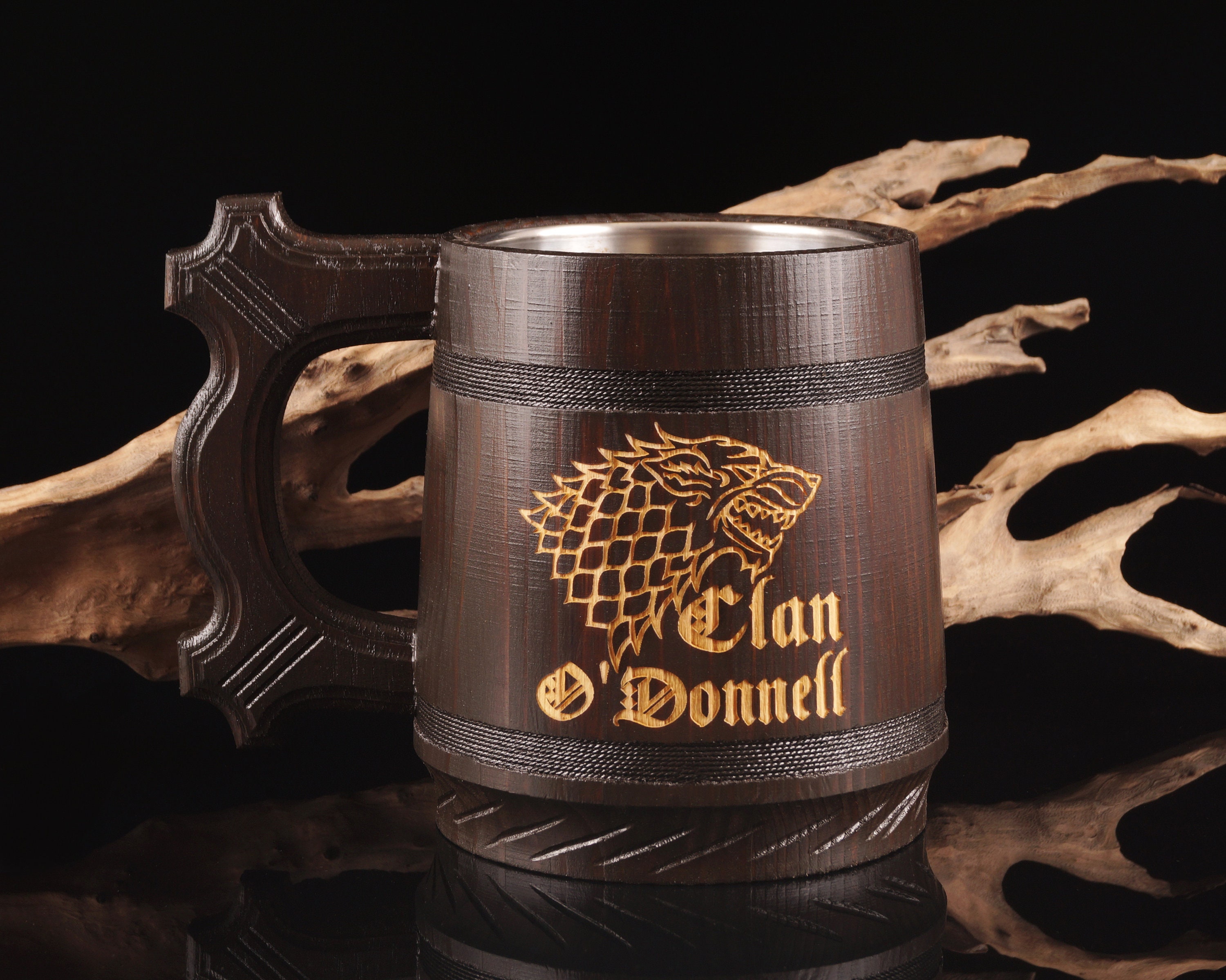 Personalized Beer Mug, Groomsmen Gift, Wooden Tankard, Personalize Wedding Custom Stein, Men Gift, Engrave Best Man Gift