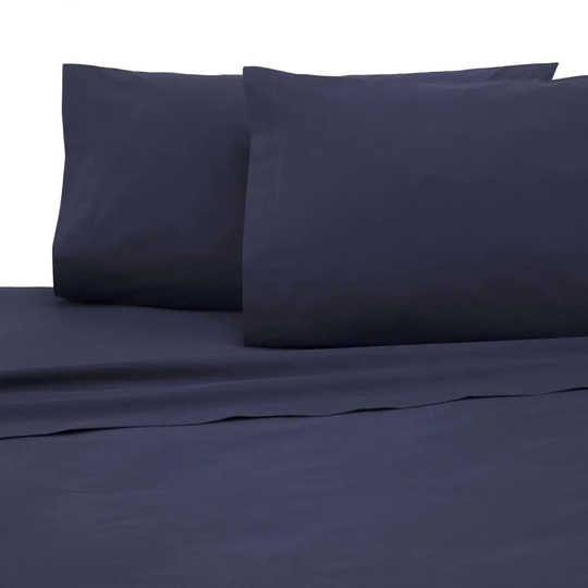 WestPoint Home Martex 225 Thread Count Sheet King 225-Thread Count Cotton Blend Navy Bed Sheet in Blue | 028828991713