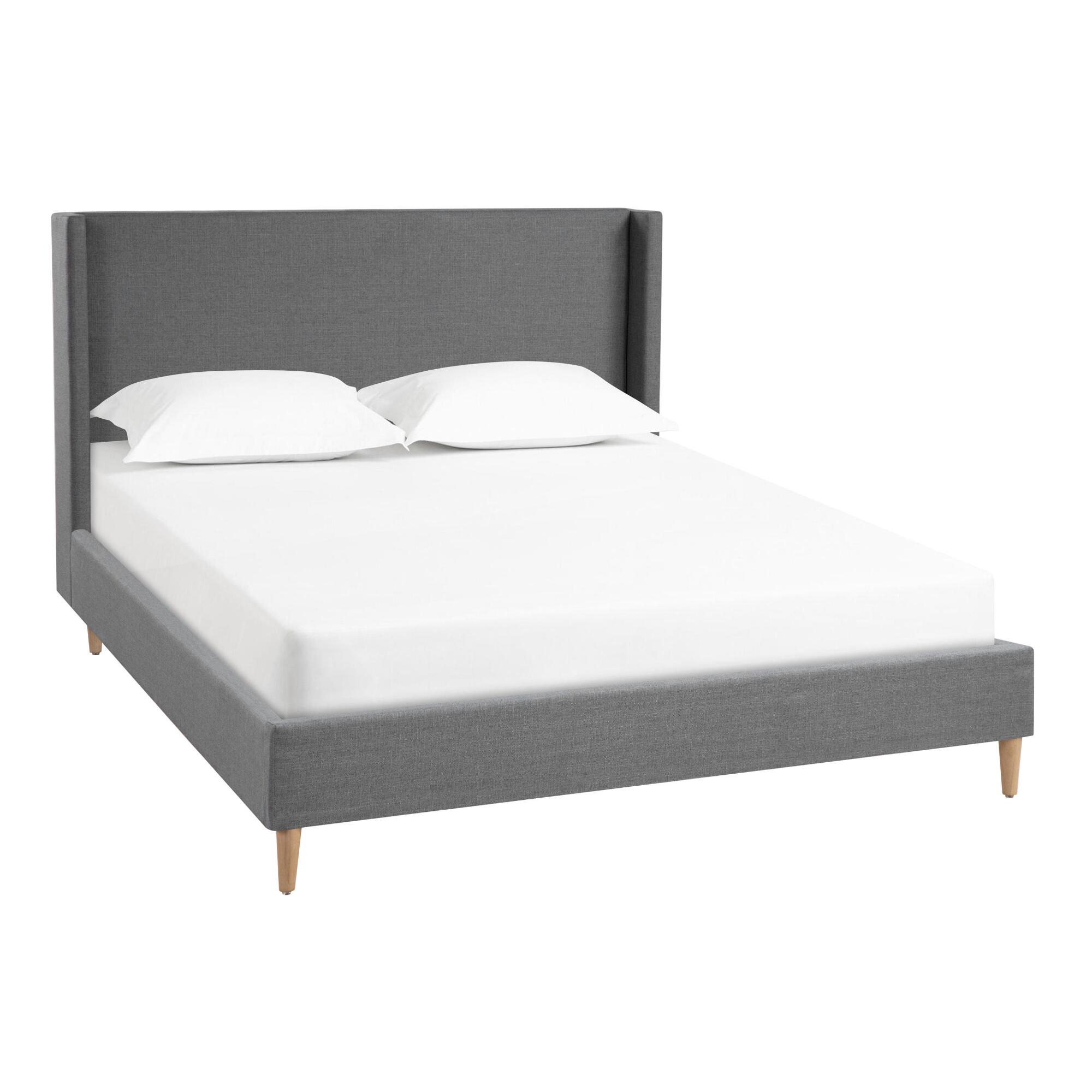 Charcoal Gray Shelter Charissa Upholstered Bed - Polyester by World Market