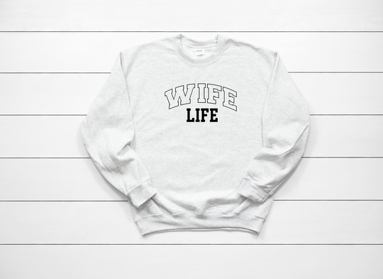 Wife Life Heavy Blend Crewneck Sweatshirt, Wedding Sweater, Gift For Bride, Newly Wed Newlyweds, Bride