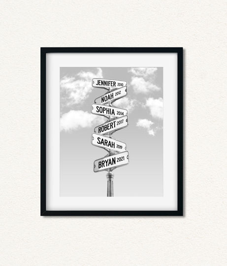 Second Marriage Wedding Gift, Blended Family Engagement Street Sign With Kids Name, Mothers Day Fathers Gift