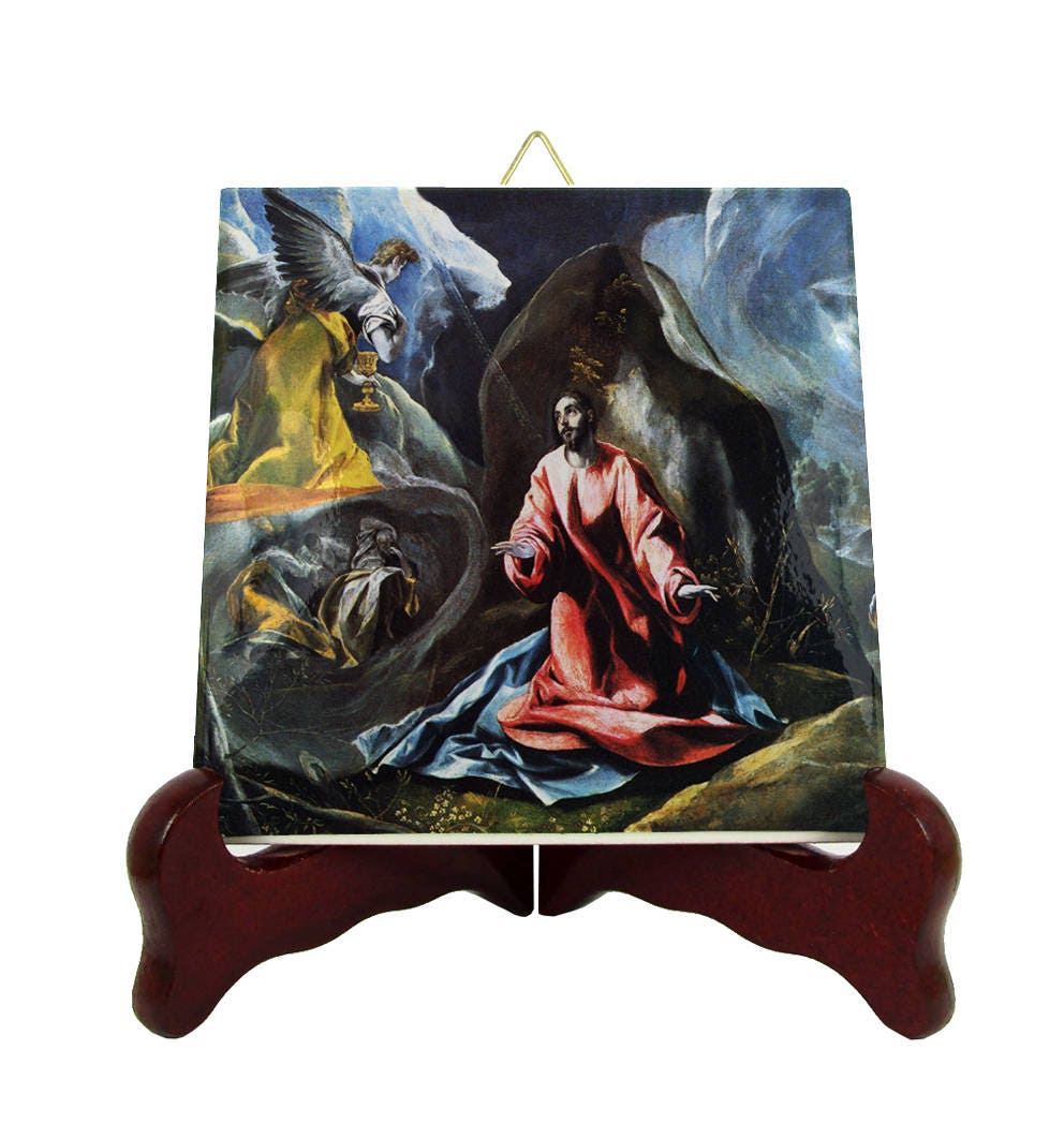 Jesus Art - Agony in The Garden Decorative Tile Gift Christian Icon Faith Christianity