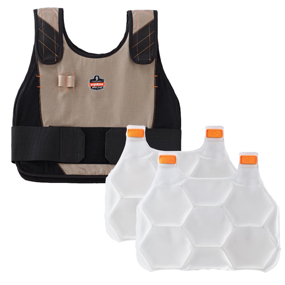 Ergodyne Khaki Modacrylic Cotton Blend Cooling Vest in Off-White | 12210