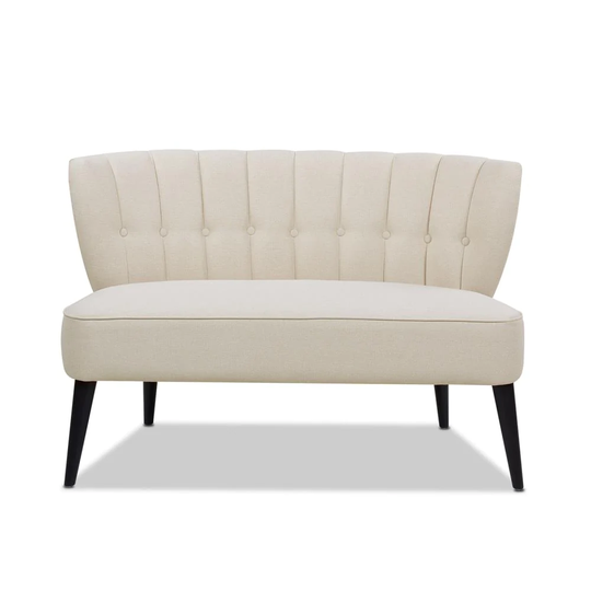 Jennifer Taylor Home Becca Midcentury Sky Neutral Beige Yarn Dyed Polyester/Blend Settee in Off-White | 61110-970