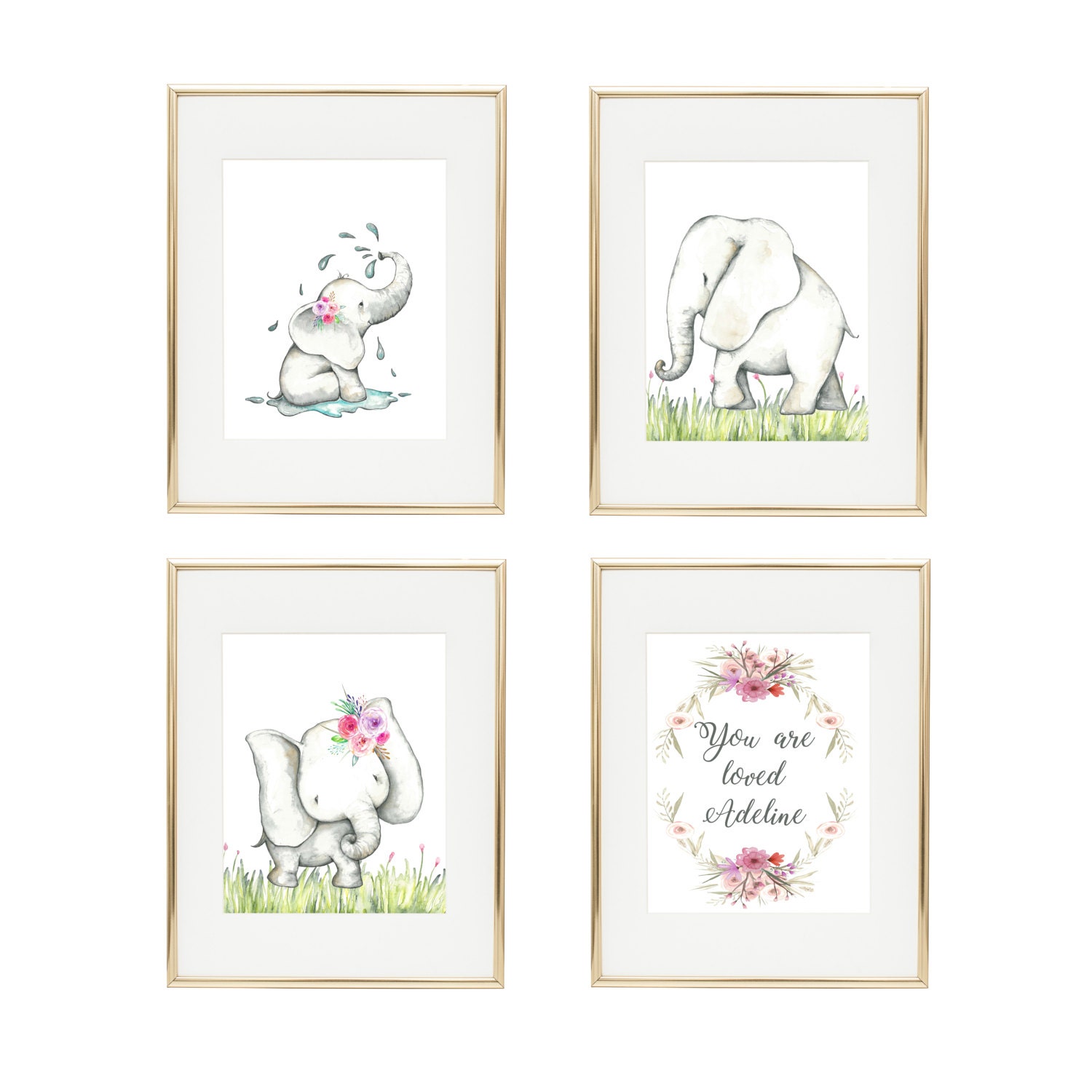 Elephant Nursery Decor, Baby Girl Nursery, Shower