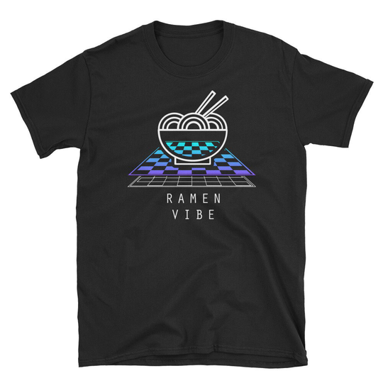 90S Vaporwave Ramen T-Shirt/Funny Japanese Graphic Tee - "Ramen Vibe"