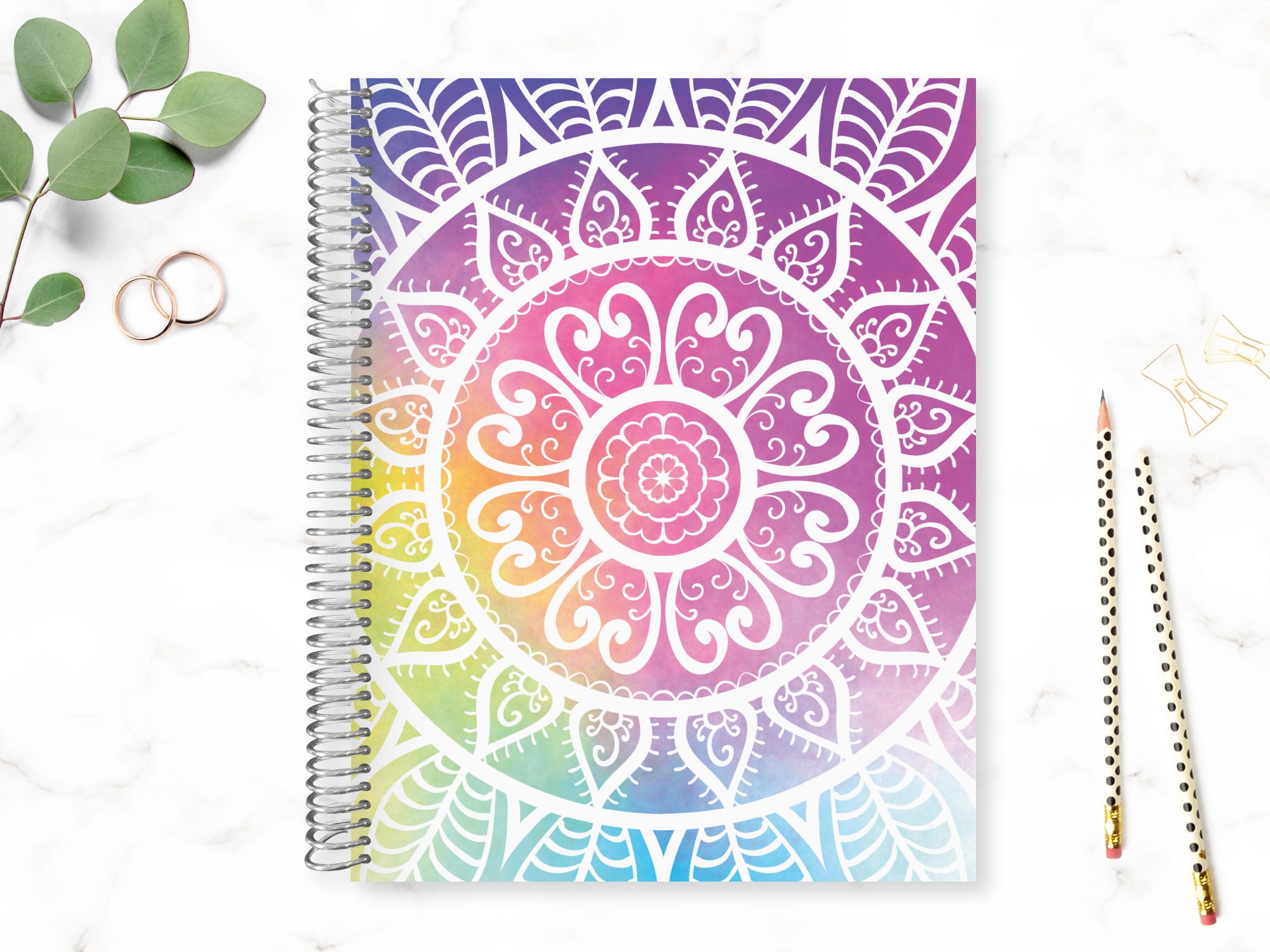 Wedding Planner Gift, Custom Wedding, Engagement Gift, Bridal Organizer, Coordinating Book, Customized Planner, Colorful Mandala