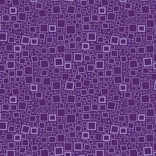 Dots & Squares On Purple Blender Basics, Essentials Fabric/Hooked Fish Collection By Benartex Yardage & Fat Quarters Available