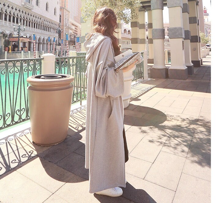 Ramies/ Free Style Zipper Cotton Hoodie Long Jacket/Coat/ Cape/11 Colors