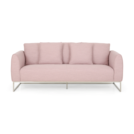 Best Selling Home Decor Canis bay Modern Light Blush and Silver Polyester/Blend Sofa in Pink | 311393
