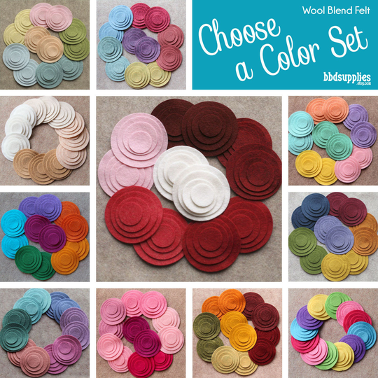 Wool Blend Felt Circles | 12 Circle Sets Pick A Color Set Diy 48 Unassembled