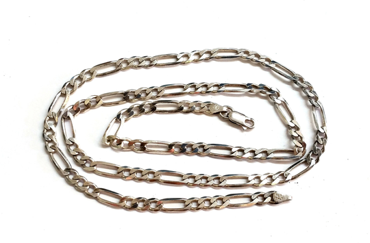 Vintage Figaro 24" Sterling Silver Made in Italy Chain