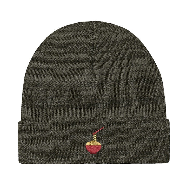 Ink Stitch C919 Premium Port Authority Ramen Embroidery Winter Unisex Knit Cuff Beanie Hat - 5 Colors