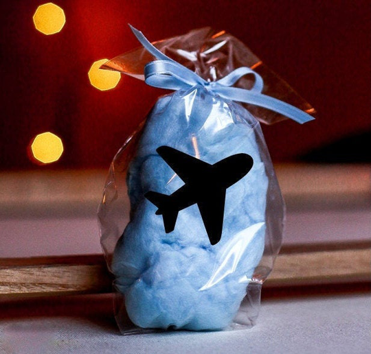 12 Plane Cotton Candy Party Favors
