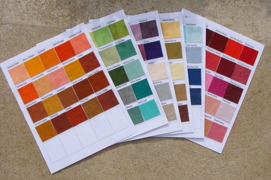 Color Cards Wool Blend Felt 143 Unique Colors - U Choose Or Build Your Own Card-1-1/2" Squares