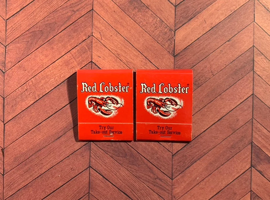 Vintage Matchbooks, Red Lobster, Seafood, Restaurant, Lot Of 2, with All Match Sticks, Free Ship in Usa