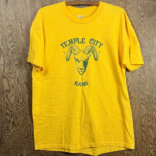 Vintage 80's Temple City Rams T Shirt Cotton Xl California High School Hanes