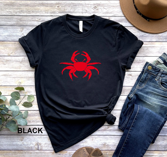 Crab Shirt, Beach Family Matching Travel T-Shirt, Seafood Lover, Nautical Summer Vacation Tee