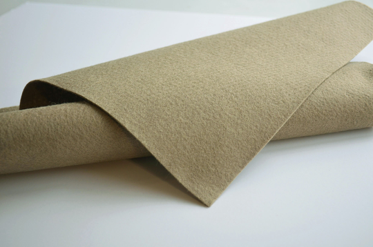 Toffee Wool Felt, Merino Blend Felt Yardage, Fabric, Taupe Color