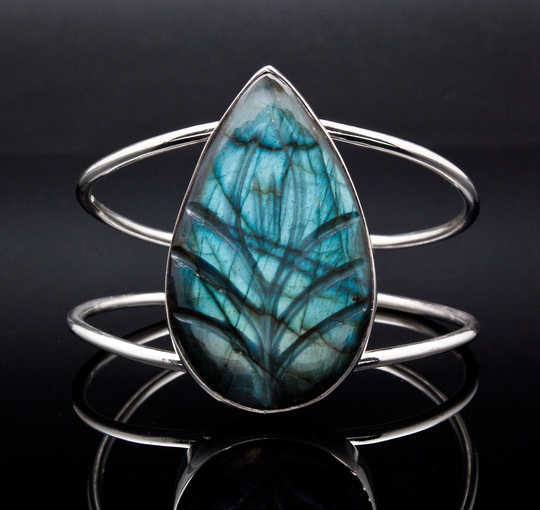 sterling Silver Carved Labradorite Bracelet