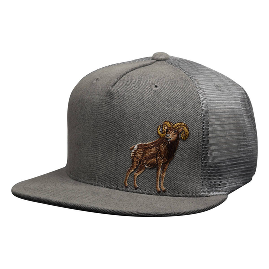 Ram Trucker Hat - Gray Denim Snapback Cap