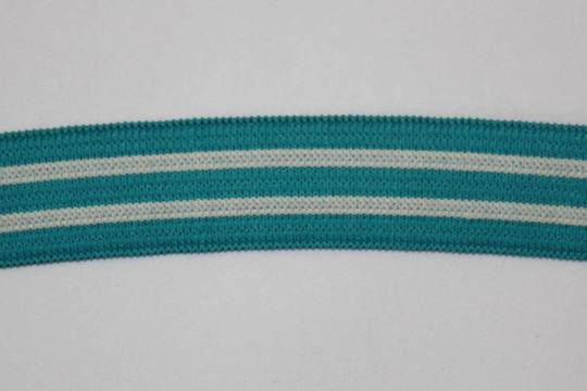 10 Yards Striped Teal Green White Boxer Suspenders Elastic 3/4" Wide