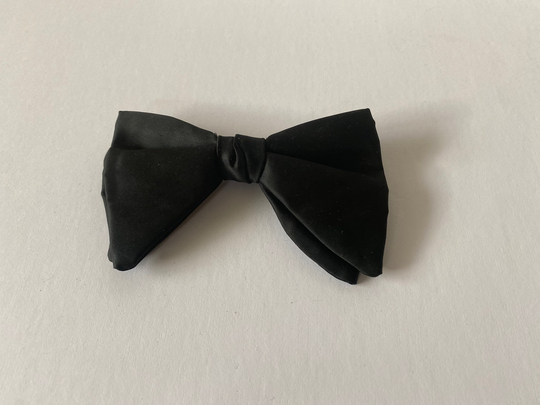 Vintage Black Bow Tie. Clip On Formal Butterfly Bowtie. Ormond