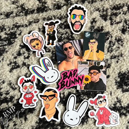 Bad Bunny 2" Sticker Lot
