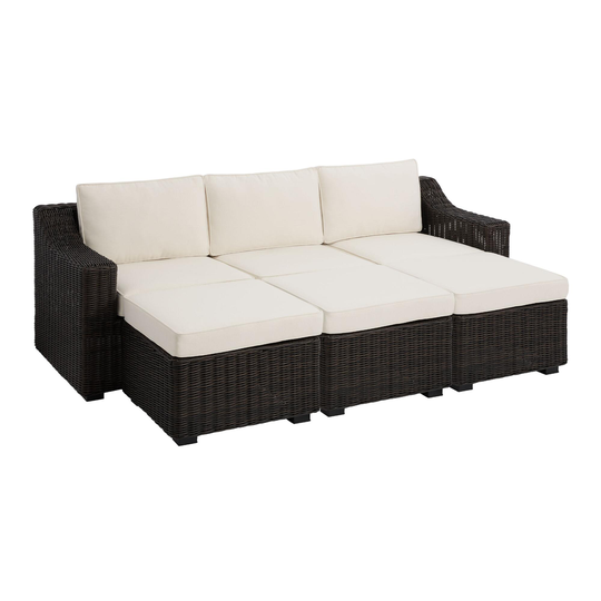 Espresso Navarra 6 Piece Modular Outdoor Patio Pit Sectional Sofa by World Market