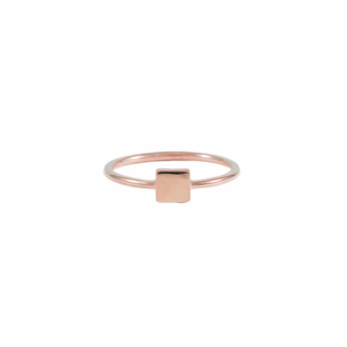 Square Ring, Gold Stack 18K Gold Vermeil Stackable Thin Dainty Square, Minimalist Stacking Ring