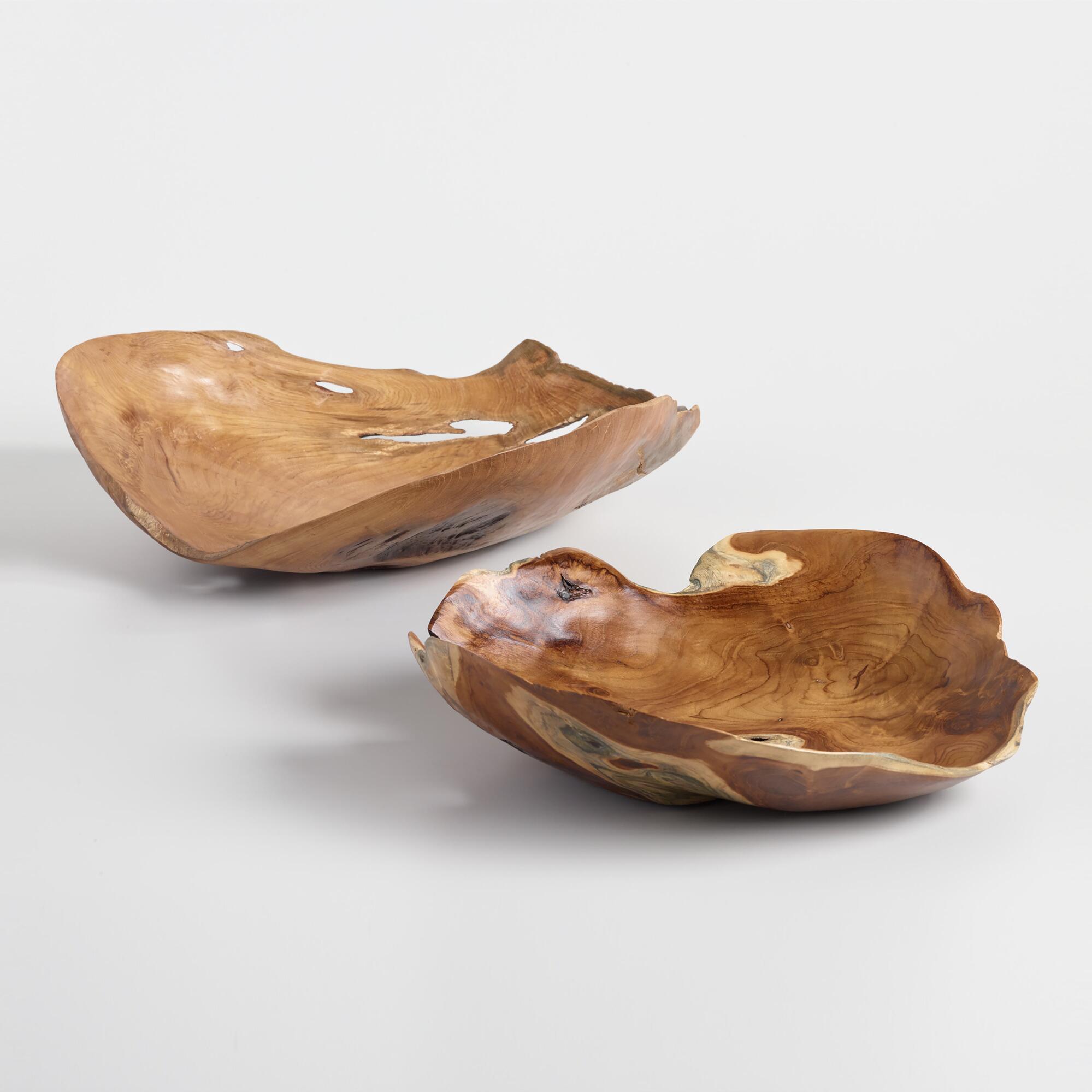 Natural Teak Wood Bowls by World Market