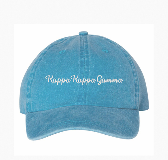 Kappa Gamma Sorority Baseball Hat/Custom Color Greek Embroidered Cap Big Little Sister Gift
